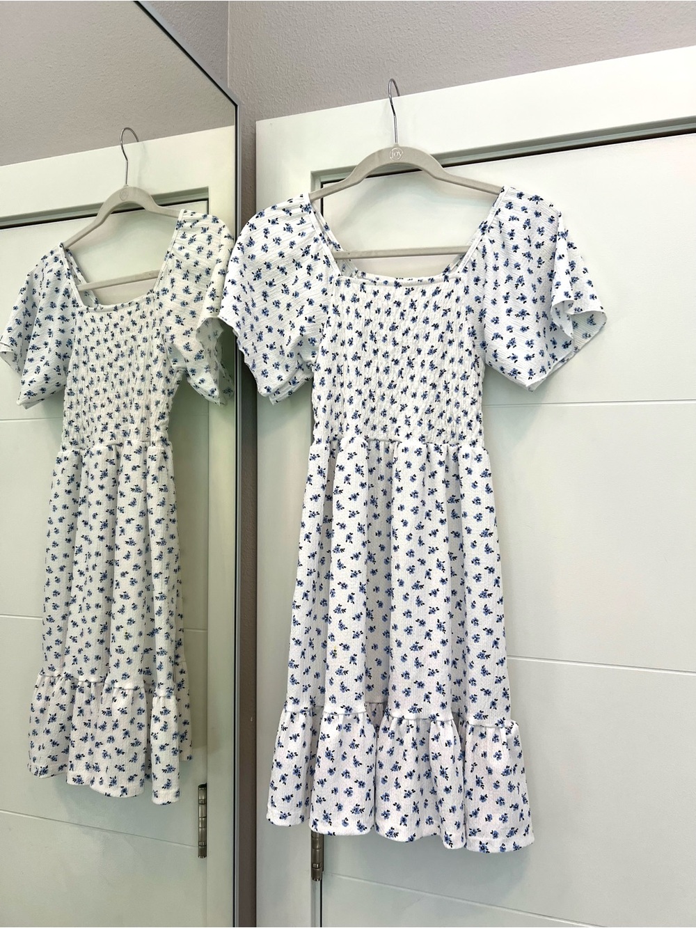 Zara textured Floral White and Blue Kids Dress size 13/14 like new - Picture 4 of 6